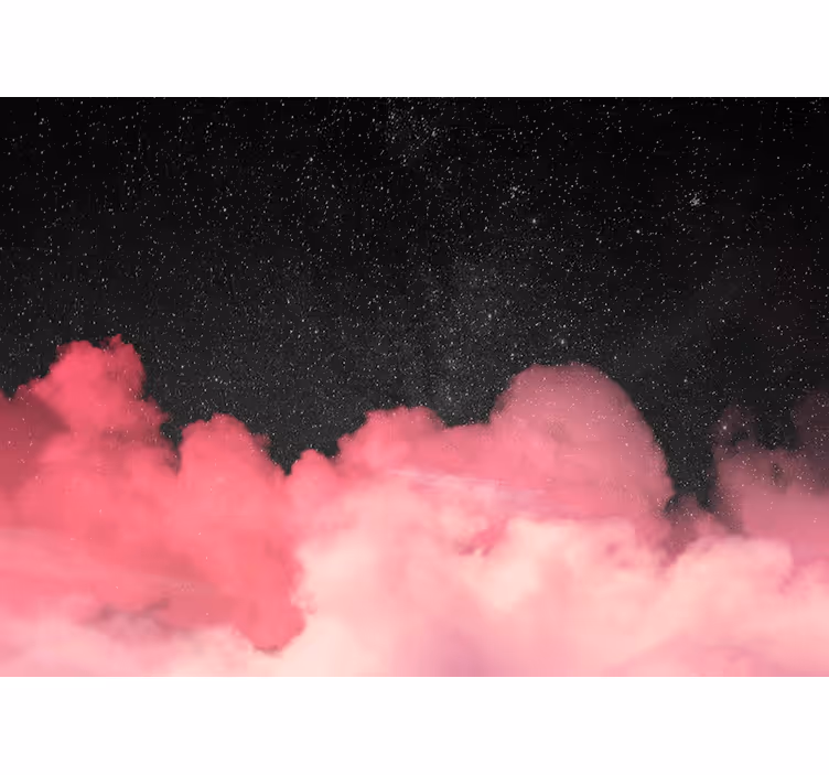 Fotomurale montagna nuvole rosa stellate - TenStickers