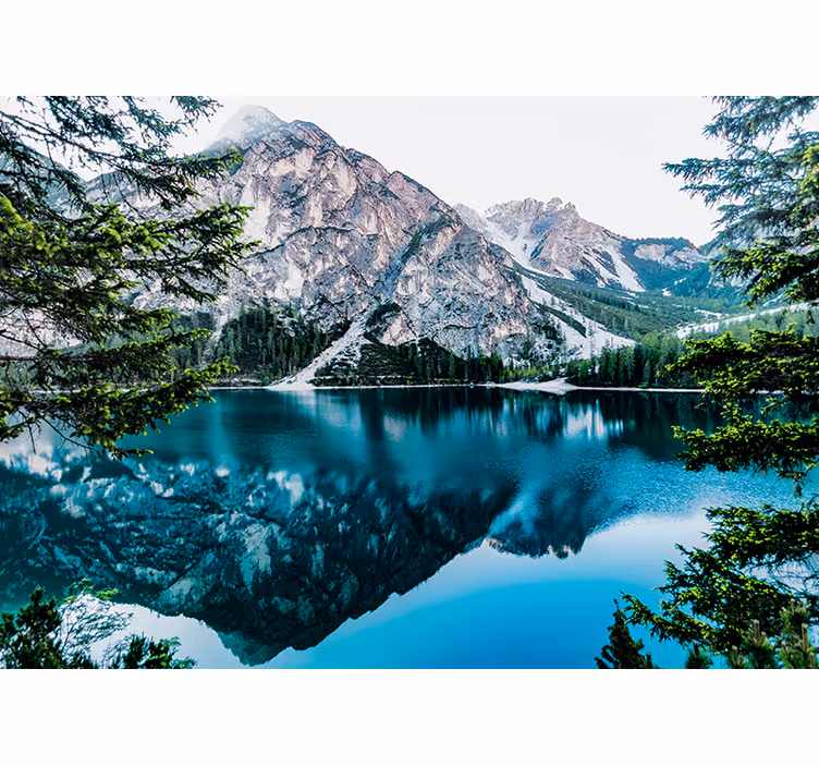 Fotomurale paesaggi lago di montagna riflesso - TenStickers