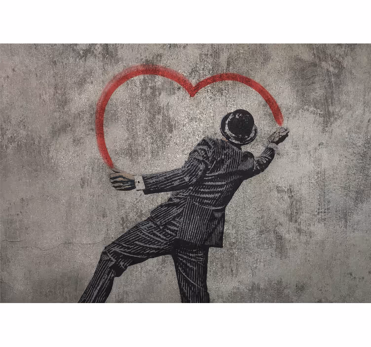Fotomurale amore disegno cuore gentiluomo elegante - TenStickers