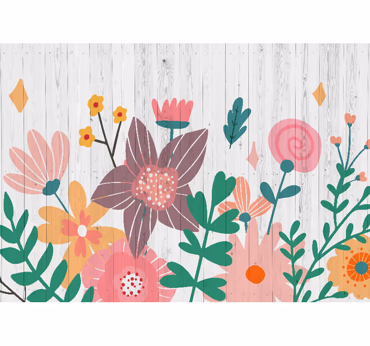 Fotomurale fiori opere d'arte floreali colorate - TenStickers