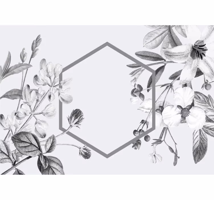 Fotomurale fiori disposizione delle piante grigie - TenStickers