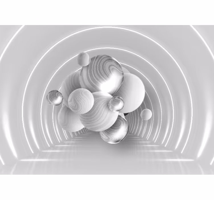 Fotomurale 3d forme circolari fluttuanti - TenStickers