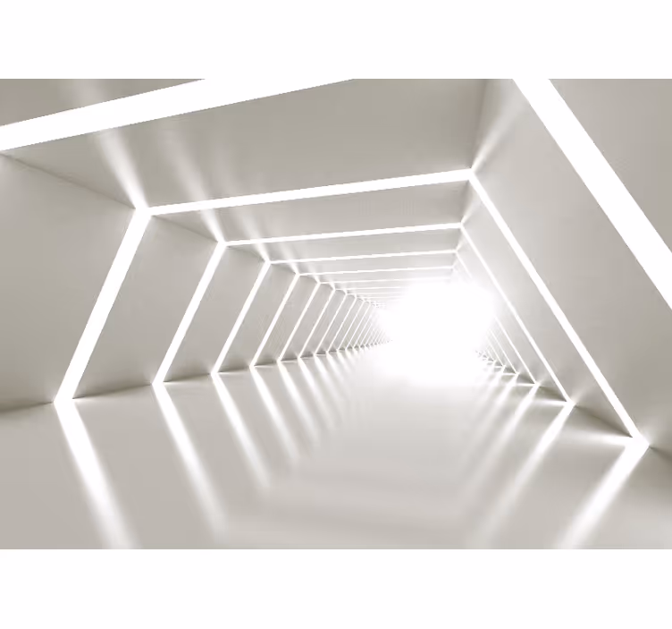 Fotomurale astratto passaggio geometrico illuminato - TenStickers