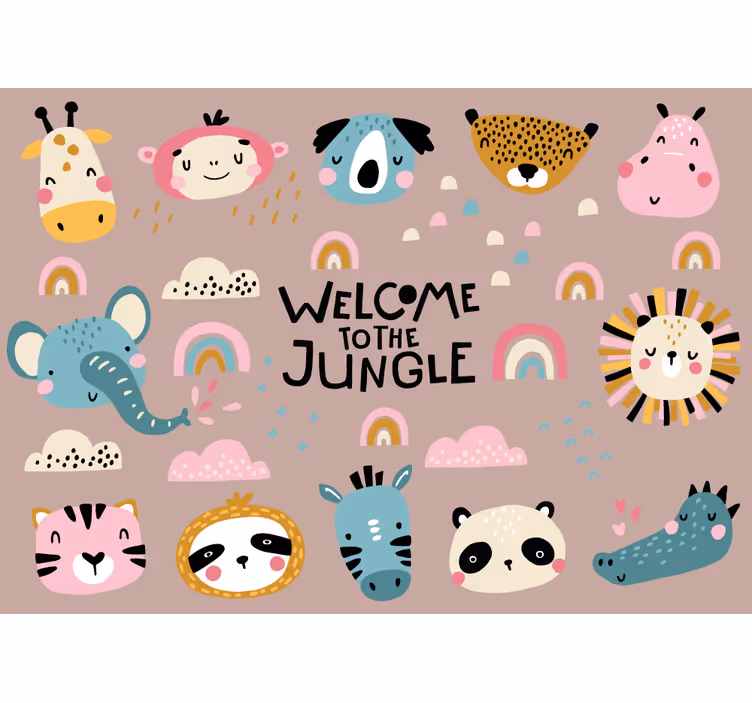 Fotomurale animali simpatici della giungla - TenStickers
