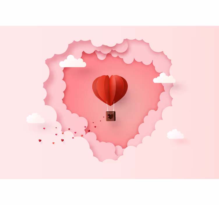 Fotomurale amore pallone aerostatico cuore - TenStickers