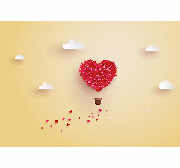Fotomurale amore avventura del palloncino cuore - TenStickers