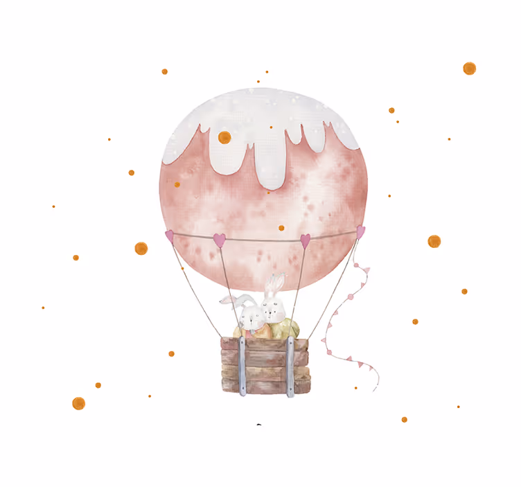 Fotomurale amore avventura con palloncini di coniglio - TenStickers