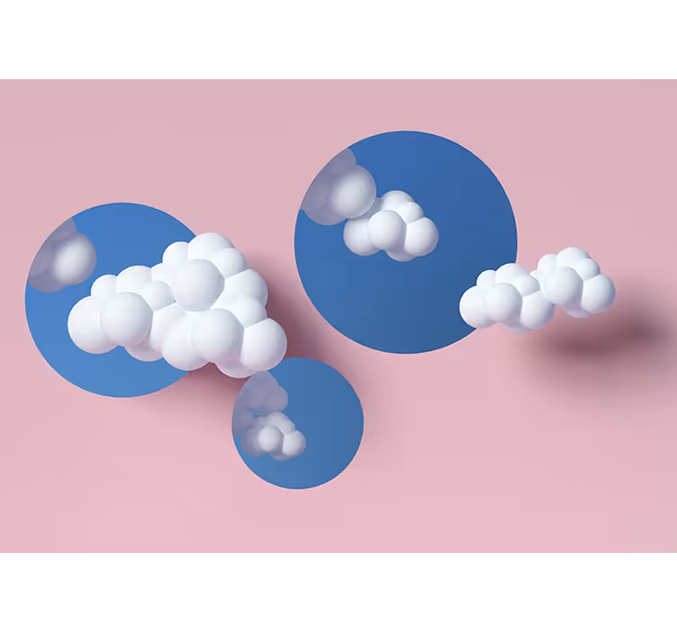 Fotomurale astratto gioco di nuvole morbide - TenStickers