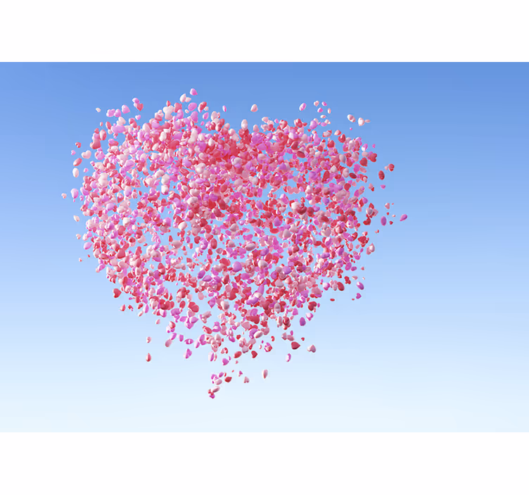 Fotomurale amore petali galleggianti cuore - TenStickers