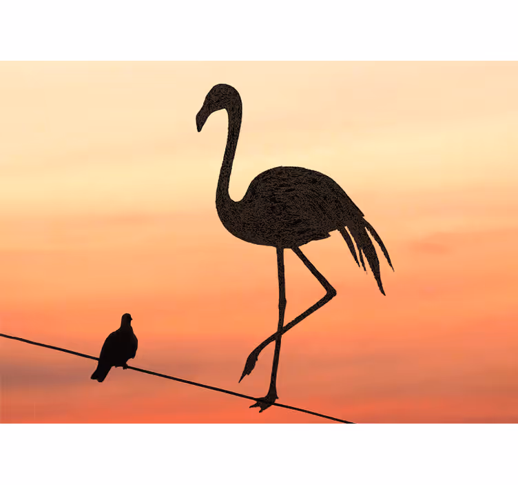 Fotomurale animali grazioso tramonto del fenicottero - TenStickers