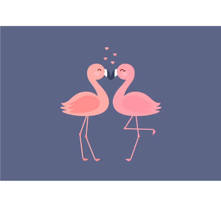 Fotomurale amore fenicotteri in affetto - TenStickers