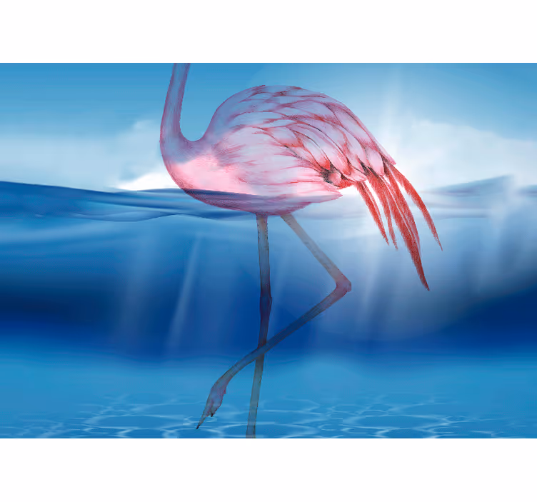 Fotomurale animali posizione elegante del fenicottero - TenStickers