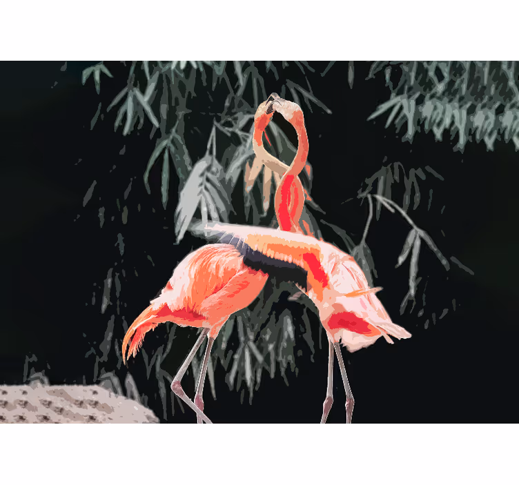 Fotomurale camera da letto danza d'amore dei fenicotteri - TenStickers