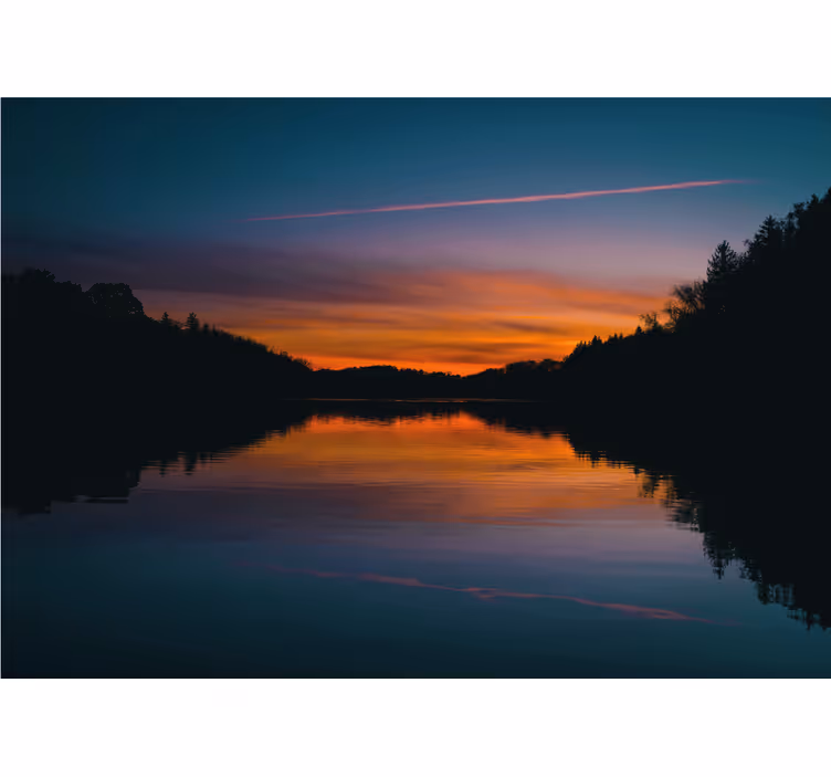 Fotomurale paesaggi lago sereno al tramonto - TenStickers