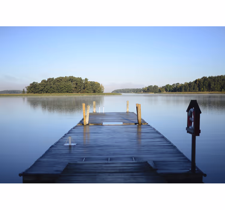 Fotomurale lago molo tranquillo - TenStickers