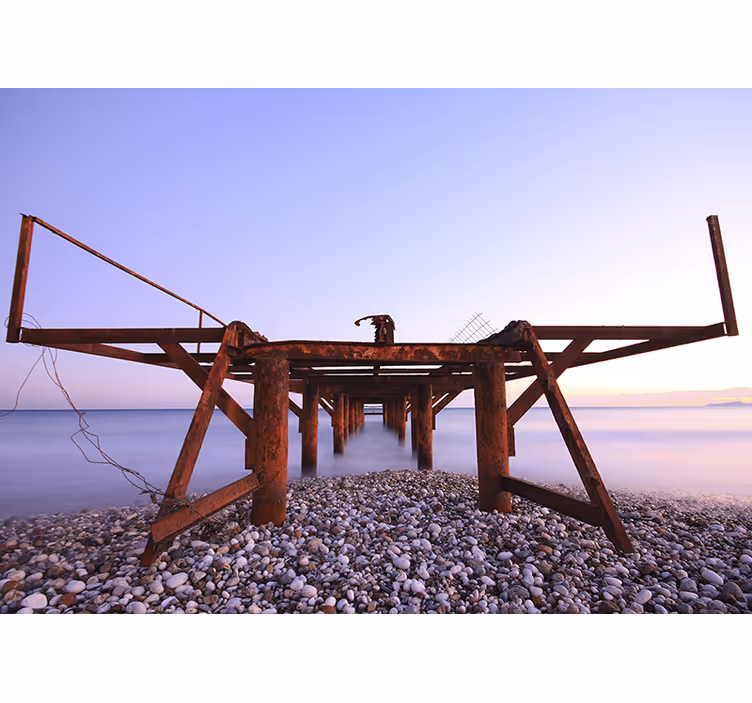 Fotomurale paesaggi molo rustico al tramonto - TenStickers
