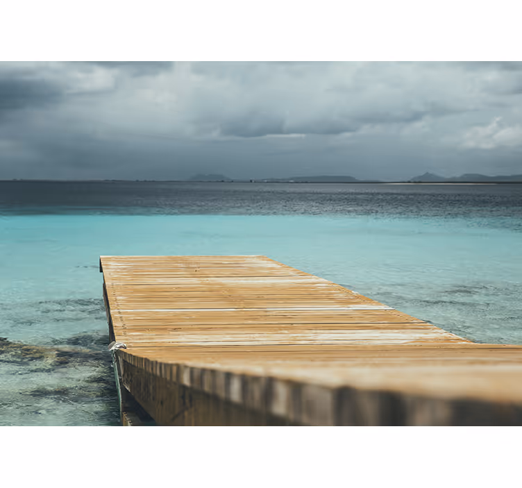 Fotomurali natura molo sereno sulla spiaggia - TenStickers