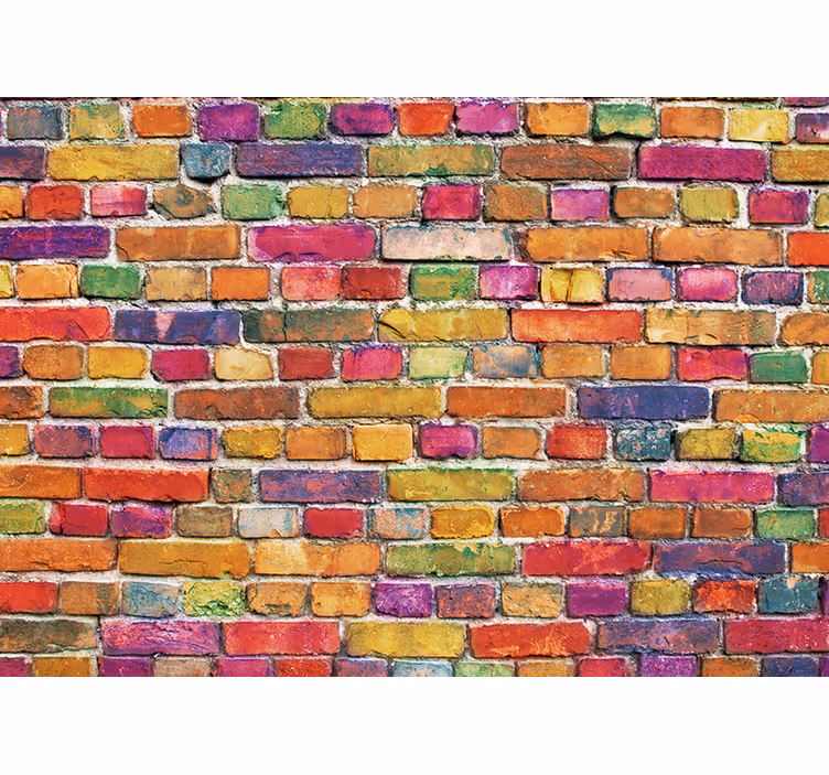Fotomurale arte urbana motivo di mattoni colorati - TenStickers
