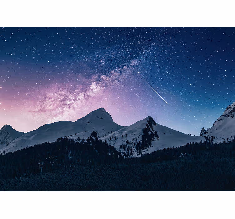 Fotomurale montagna notte stellata maestosa - TenStickers