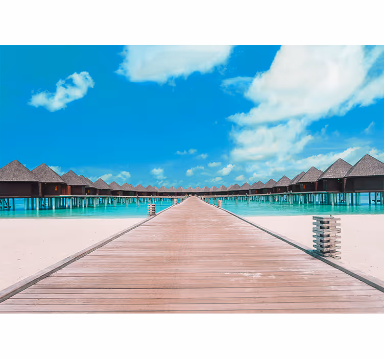 Fotomurale paesaggi sentiero tropicale sul ponte - TenStickers