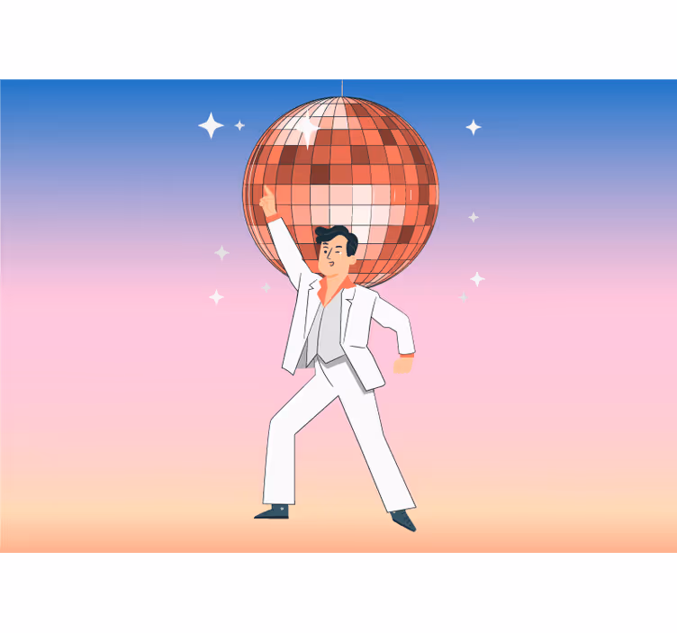 Fotomurale musicale uomo che balla in discoteca - TenStickers