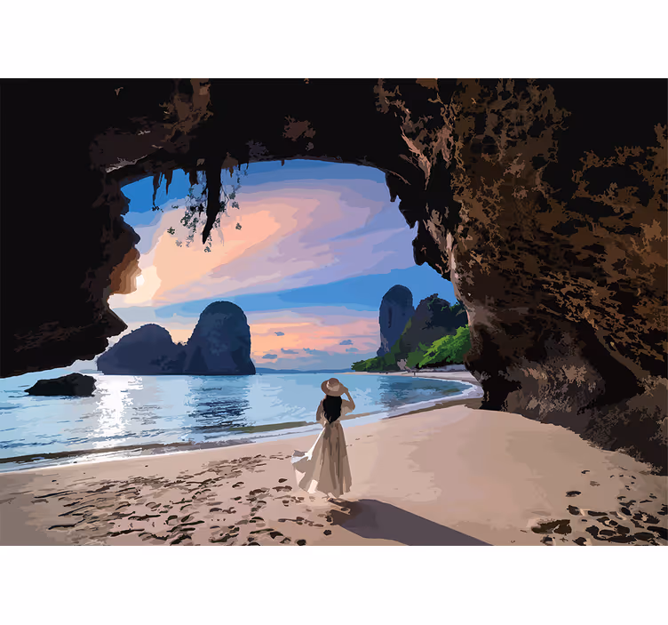 Fotomurale paesaggi fuga serena in spiaggia - TenStickers