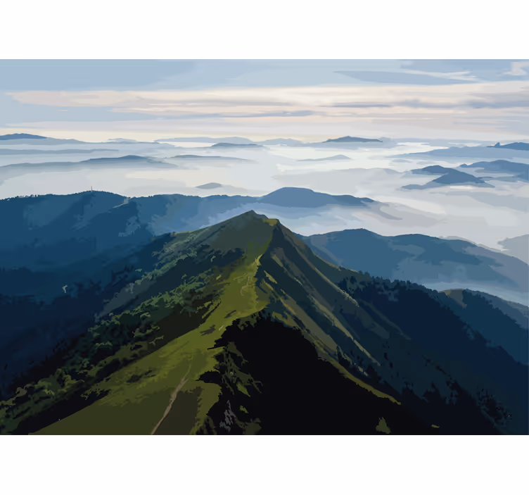 Fotomurale paesaggi vista sulle montagne - TenStickers