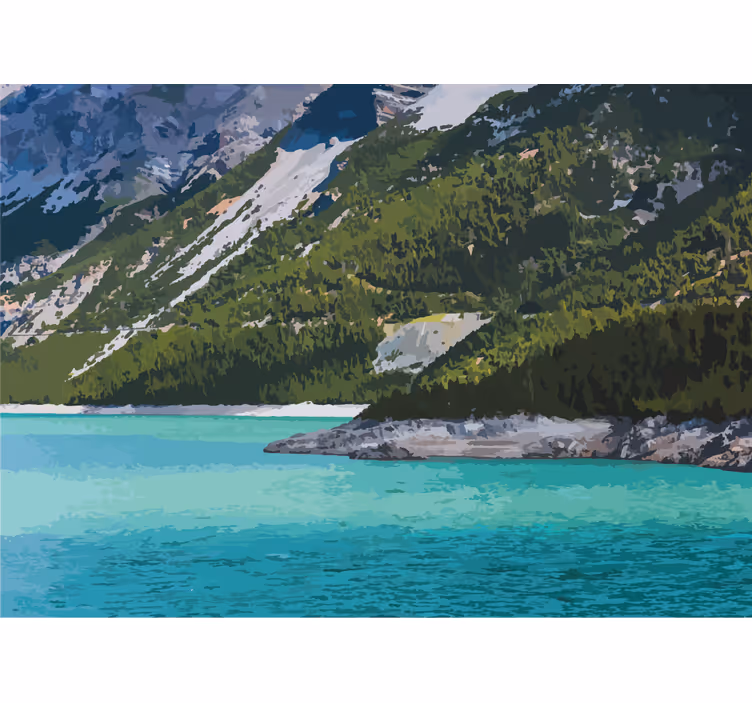 Fotomurale paesaggi tranquillità lago di montagna - TenStickers
