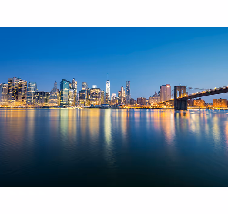 Fotomurale new york ponte di brooklyn skyline urbano - TenStickers
