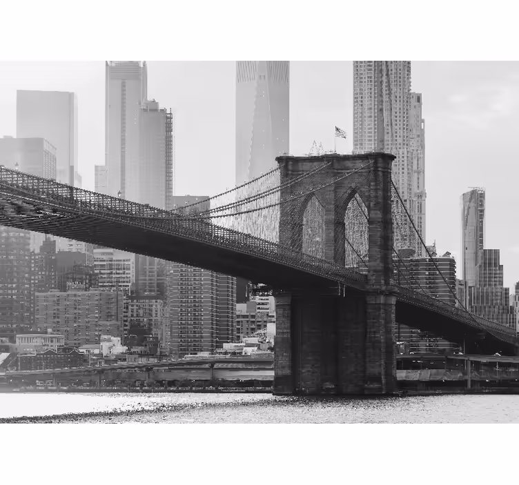 Fotomurale città silhouette del ponte di brooklyn - TenStickers