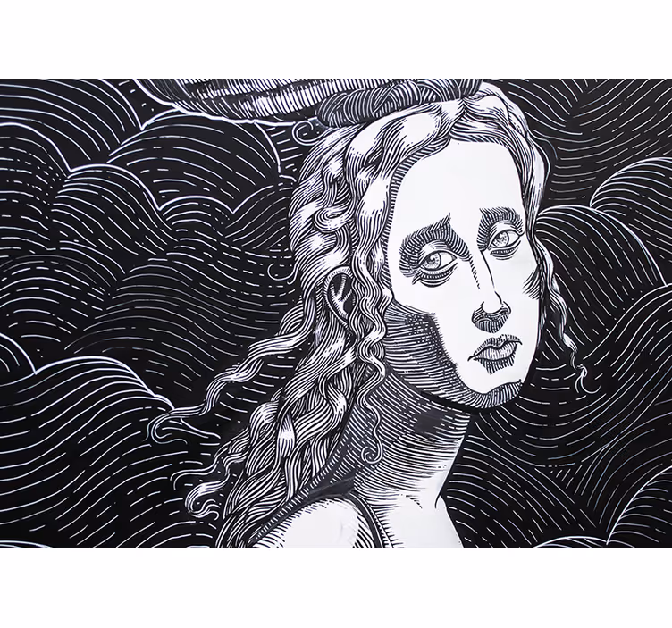 Fotomurale artistico ritratto femminile intricato - TenStickers