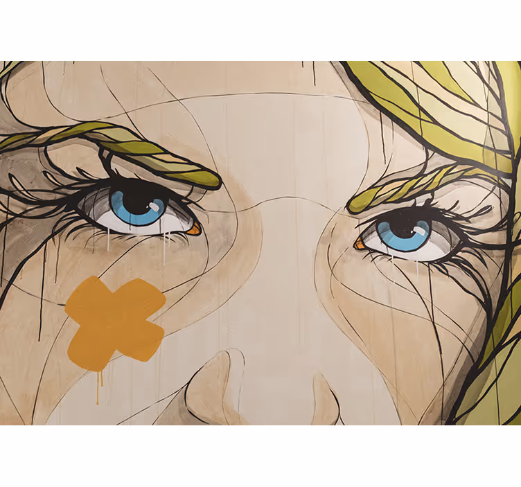 Fotomurale artistico occhi con espressioni - TenStickers