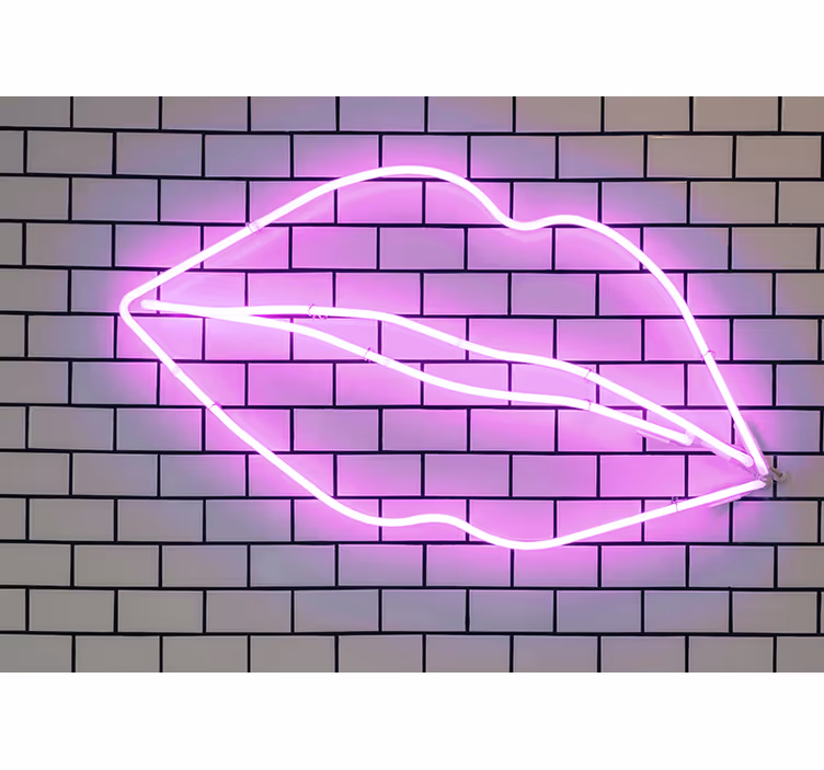 Fotomurale amore forma labbra neon - TenStickers