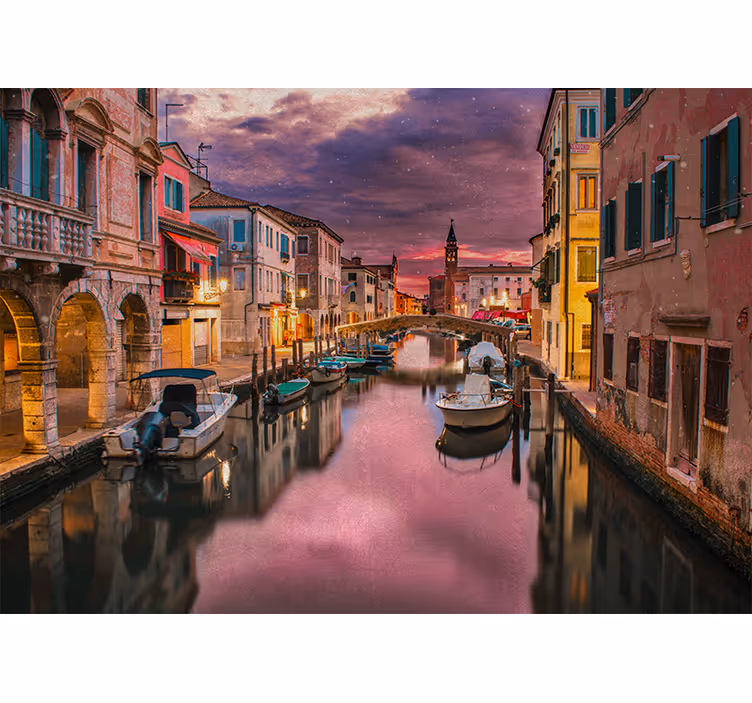 Fotomurale città prospettiva di un delizioso canale - TenStickers