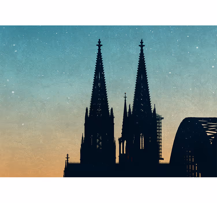 Fotomurale città torri della cattedrale in silhouette - TenStickers