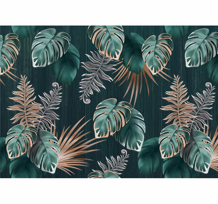 Carta da parati natura ispirazioni foglie tropicali - TenStickers