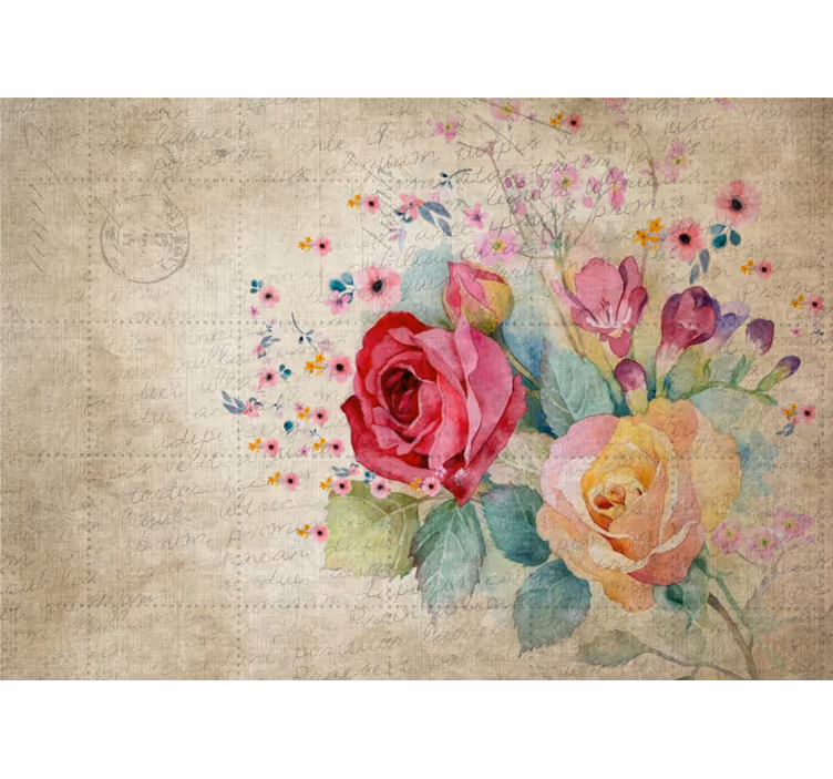 Fotomurale fiori composizione di rose fiorite - TenStickers