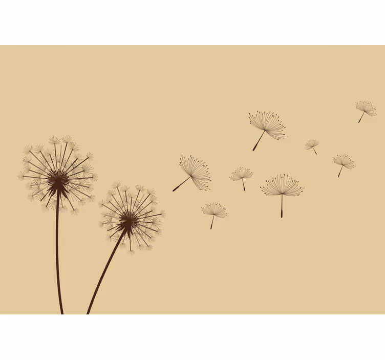 Fotomurale fiori semi di dente di leone volanti - TenStickers