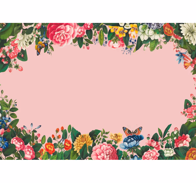 Fotomurale fiori elegante disegno floreale rosa - TenStickers