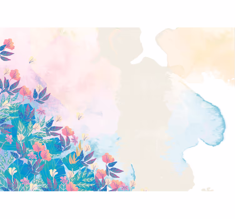 Fotomurale astratto spruzzo floreale vibrante - TenStickers