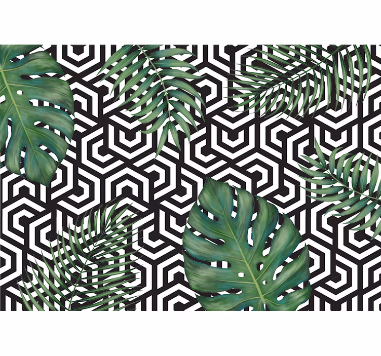 Fotomurali textures motivo geometrico fogliare - TenStickers