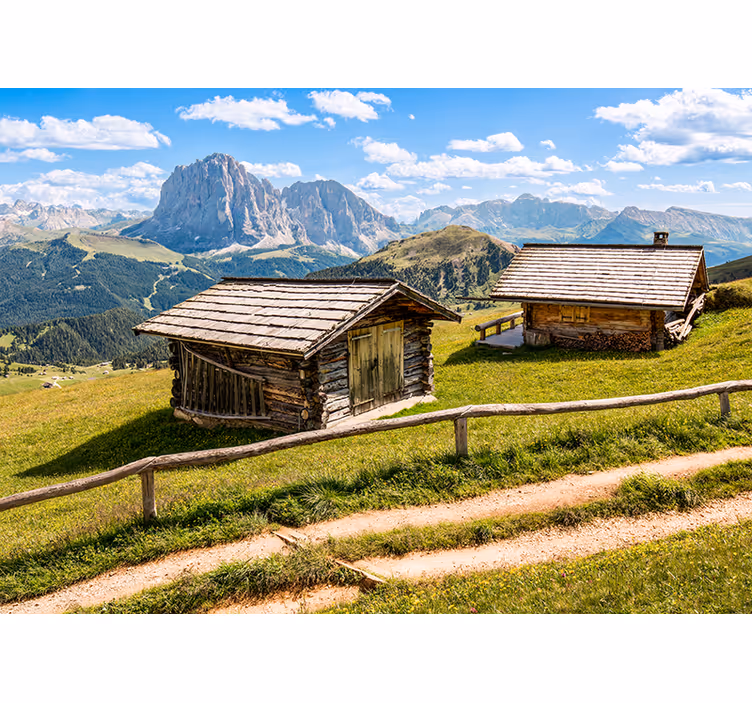 Fotomurale paesaggi cabine di montagna panoramiche - TenStickers