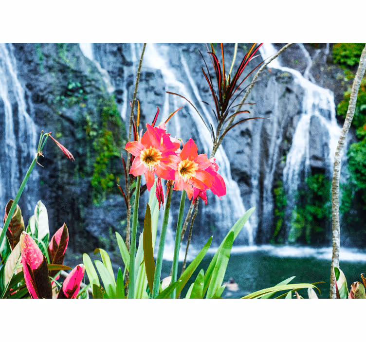 Fotomurale fiori fiori tropicali rosa - TenStickers