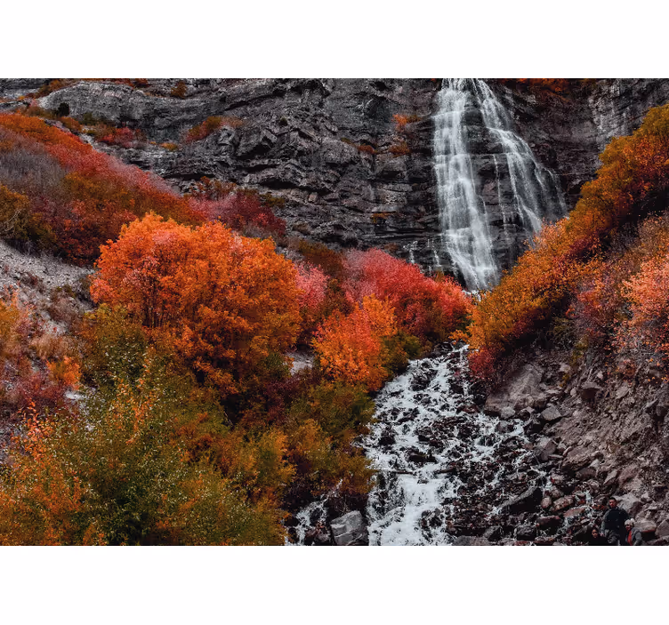 Fotomurali cascate scena autunnale di acqua - TenStickers