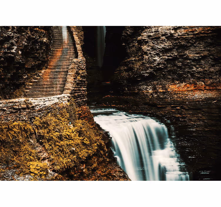 Fotomurale paesaggi vista cascata fluente - TenStickers