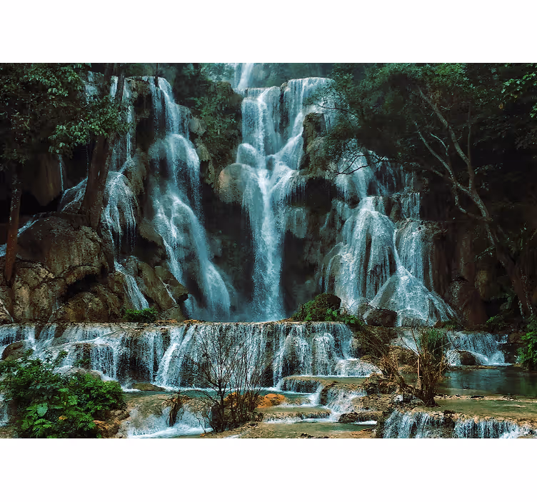Fotomurale montagna cascata maestosa - TenStickers