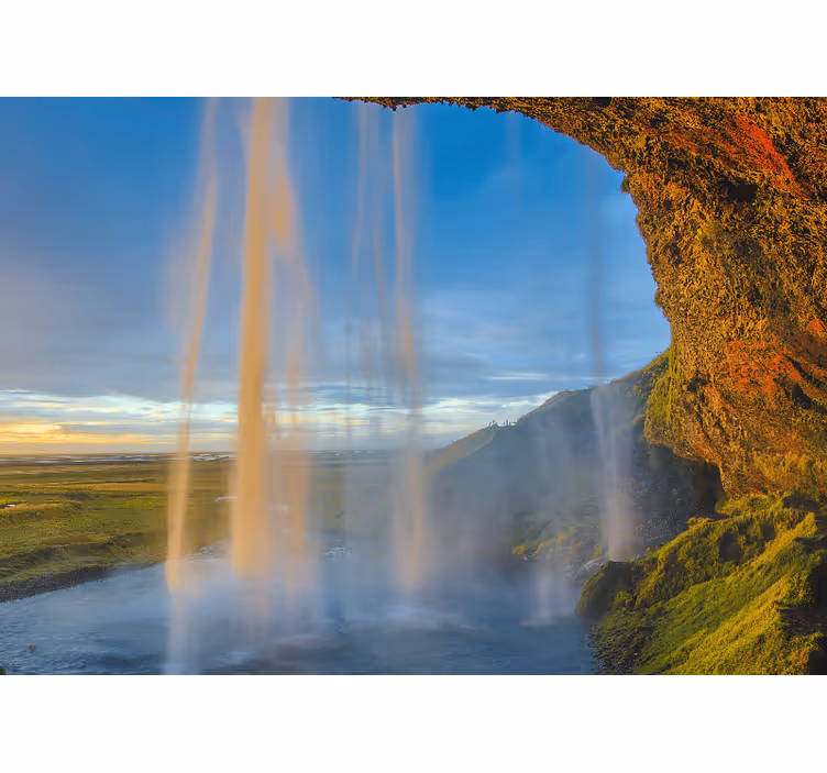 Fotomurale montagna punto di vista cascata maestosa - TenStickers