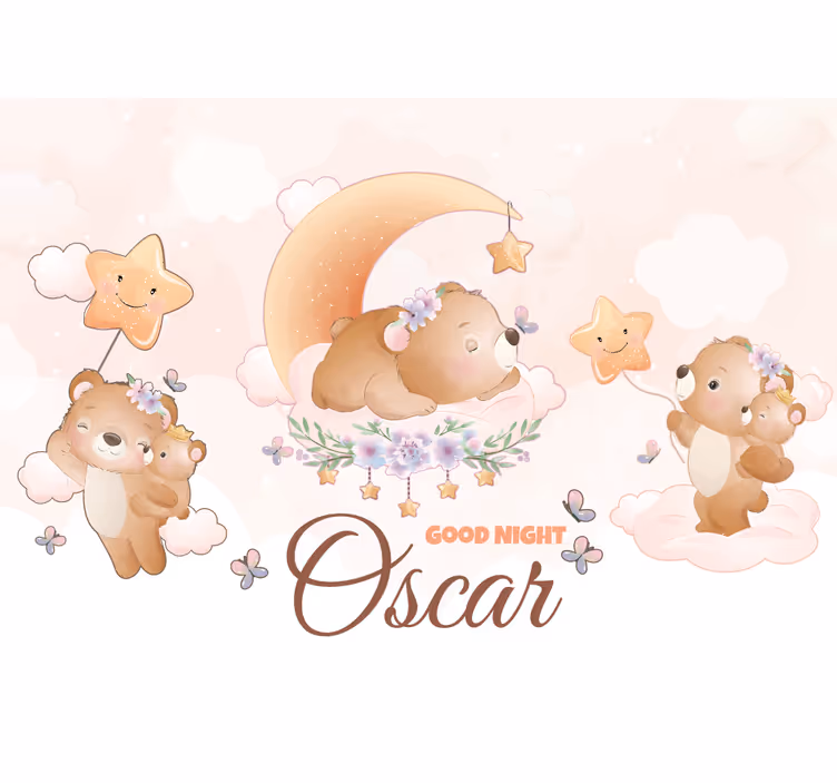 Fotomurale per neonato collezione orso dormiglione - TenStickers