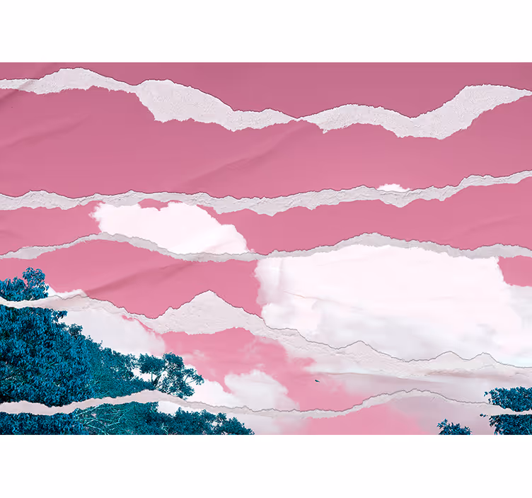 Fotomurale astratto strati di nuvole strappate - TenStickers