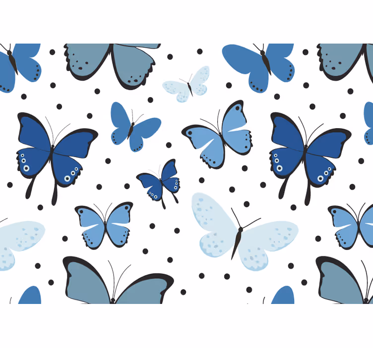 Fotomurale cameretta motivo farfalle blu - TenStickers